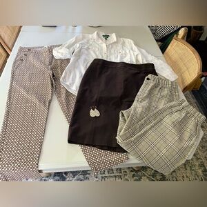 Lot Women’s Linen Top Ralph Lauren Ann Taylor Loft New Skirt Pants 10/12 M